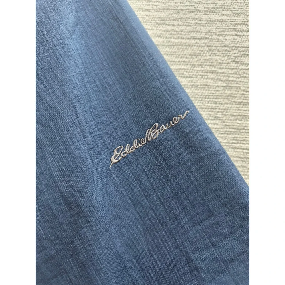 Eddie Bauer Shaded Crosshatch Soft Shell Jacket Mens Large Blue Fleece Lined